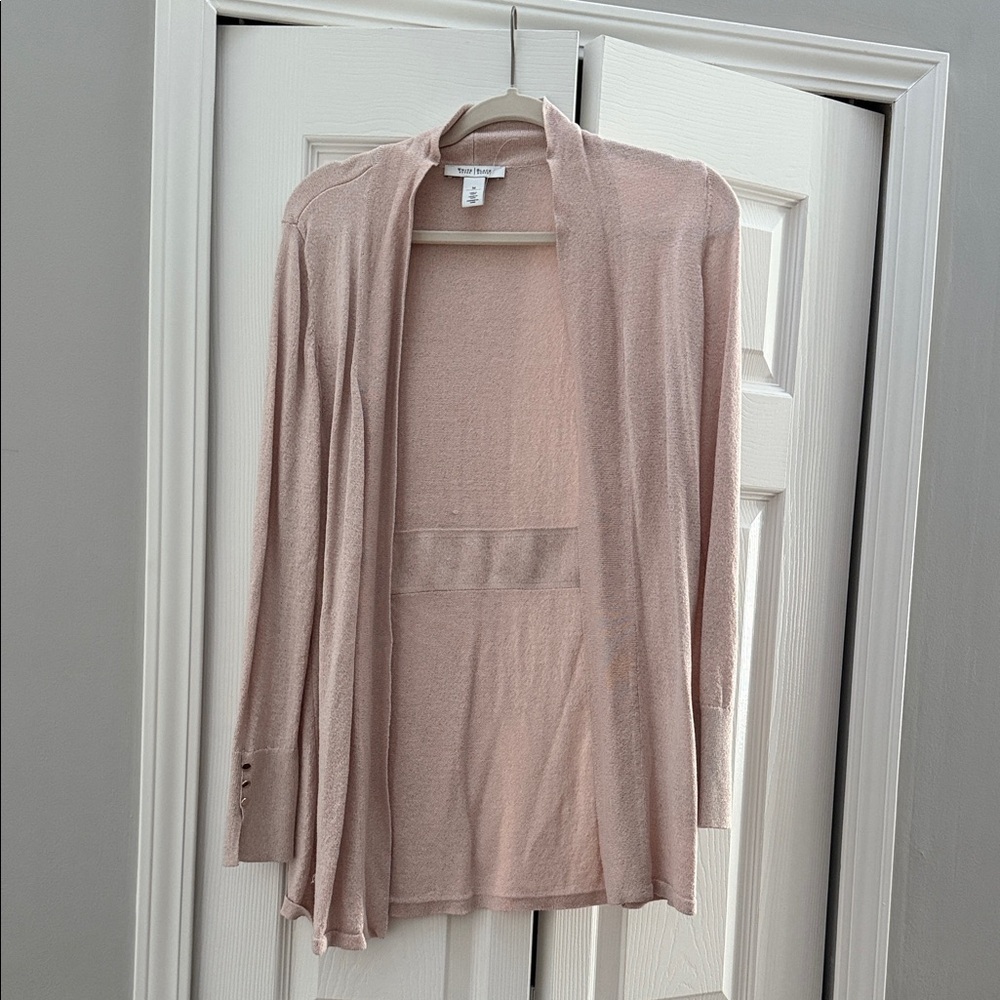 White House Black Market Blush Open-Front Cardigan